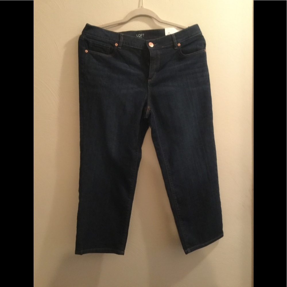 LOFT ORIGINAL STRAIGHT CROP DENIM PETITE 10